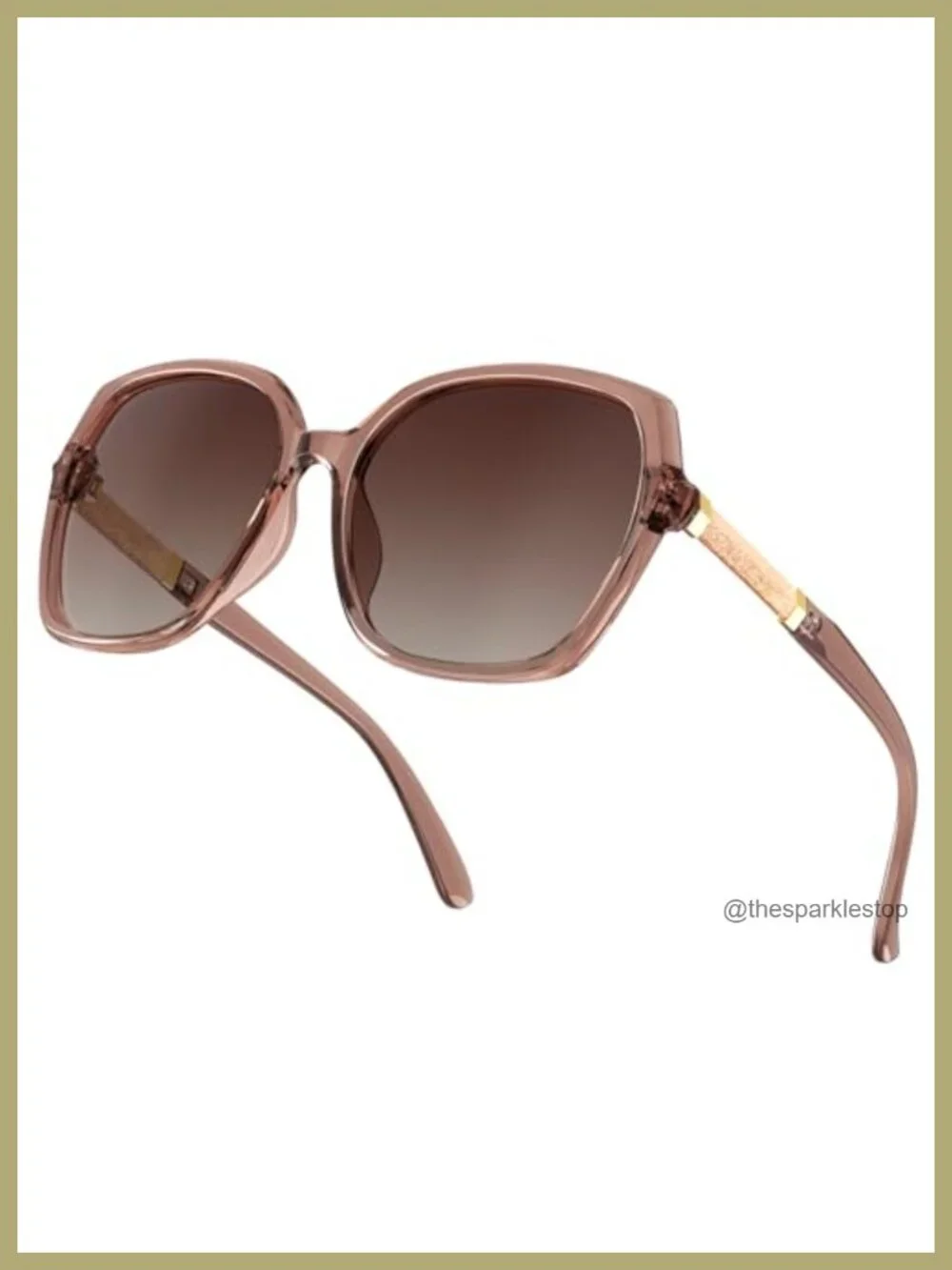 Polarized Sunglasses for Women with Glitter Temple UV Protection